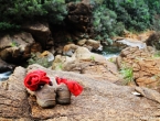 Pause repas près d'une cascade